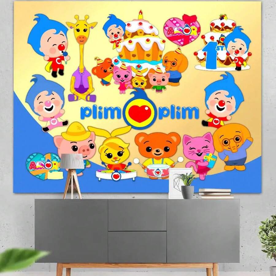 Cartoon P-Plim P-Plim Photography Backdrops Child Christmas Fireplace Decoration Background For Photo Studio