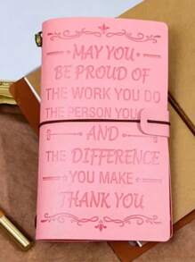 1 Stück rosa Notizbuch, kann 136 Seiten beschreiben, und der Kartenschlitz Aufbewahrungsbeutel kann frei mit den Seiten kombiniert werden