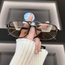 1 pieza Gafas de moda vintage ovaladas, estilo retro y sencillo, con montura pequeña personalizada, forma de aviador para mujeres y hombres