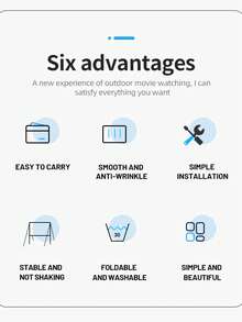 GAINVANE Outdoor Canopy Pole Projection Screen Simple Projector Screen Vertical Pole+Ground Nail+Wind Rope Suitable For Outdoor Camping, Team Building, Gatherings, Easy To Carry - White - View 10