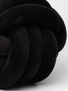 1pc Solid Color Versatile Handmade Twisted Ball, Decorative Pillow, Sofa/Coffee Table Decor, Bedroom Bedside Decorative Pillow, 3 Size Options, Black - Black - View 6