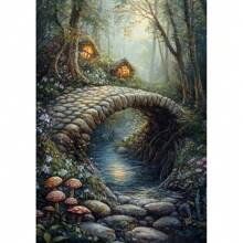 1 pieza Póster de arte de pared con opción de marco, póster de lienzo de pintura de setas botánicas de otoño, sendero de cascada del bosque de otoño de hadas de academia oscura para decoración del hogar en la sala de estar