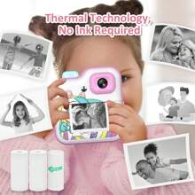 Instant Print Camera For Kids, Christmas Birthday Gift For 6 7 8 9 10 Years Old Girls, Kids Camera Instant Print, Portable Travel Camera Toy For 3-12 Years Old Girls, Fun & Educational Toy For Boys & Girls