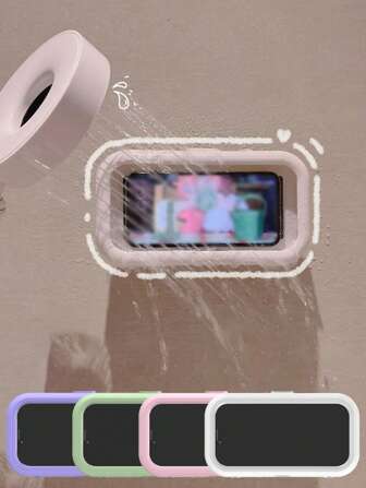 Support de téléphone de douche étanche, support de téléphone de douche à rotation 360°, support de téléphone à écran tactile haute sensibilité anti-buée pour le miroir de salle de bain, le bain, compatible avec les téléphones de 4,7" à 6,8"