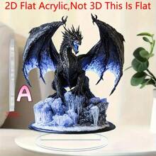 1pc Gothic Fantasy Colorful Glass Decorative Ornament, Acrylic, Stained Glass Style, Vintage Decor For Home And Office, Globe Design With Dragon Decor