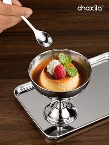 choxila 1pc Stainless Steel Dessert Cup, Snack Bowls, Serving Bowls (Removable), Ice Cream Cups – Perfect For Afternoon Tea, Bedroom, And Living Room Use - Silver - View 3