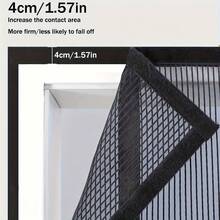 1 Stück schwere magnetische Fliegengittertür, faltbar, Mesh mit kleinen Löchern gegen Mücken, stabil und fällt nicht herunter, Mesh-Material, moderner minimalistischer Stil, schwarzer Vorhang, belüftend und insektenabweisend, geeignet für den täglichen Hausgebrauch und zum Mückenschutz im Sommer