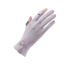 1 Pair Women's Adjustable Fingerless Gloves With Lace Trim, Suitable For Outdoor Cycling, Windproof, UV Protection, Warm For Autumn/Winter/Summer