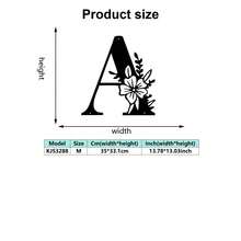 1 件优雅的黑色字母和花卉艺术装饰壁挂，创意铁艺装饰，适用于办公室、咖啡厅、客厅、卧室 - 易于安装