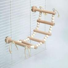 1 件/2 件木珠栖木梯秋千玩具，鹦鹉攀爬架配件，适用于鸟笼，适合所有季节