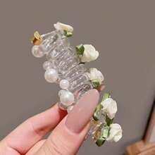 1pc Butterfly & Rose Telephone Wire Hair Scrunchie, Ponytail Holder, Stylish Hair Accessory - Multicolor - View 15