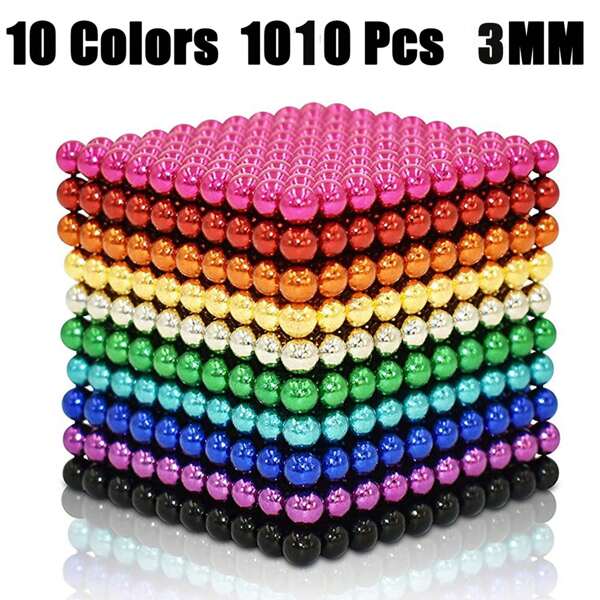 Cube magnétique, boule magnétique, tige magnétique, 3 mm, 5 mm, 1000 pièces, buckyball coloré, cadeau pour enfants, pâte Magneticsii, perles Magneticiii, jouet slime