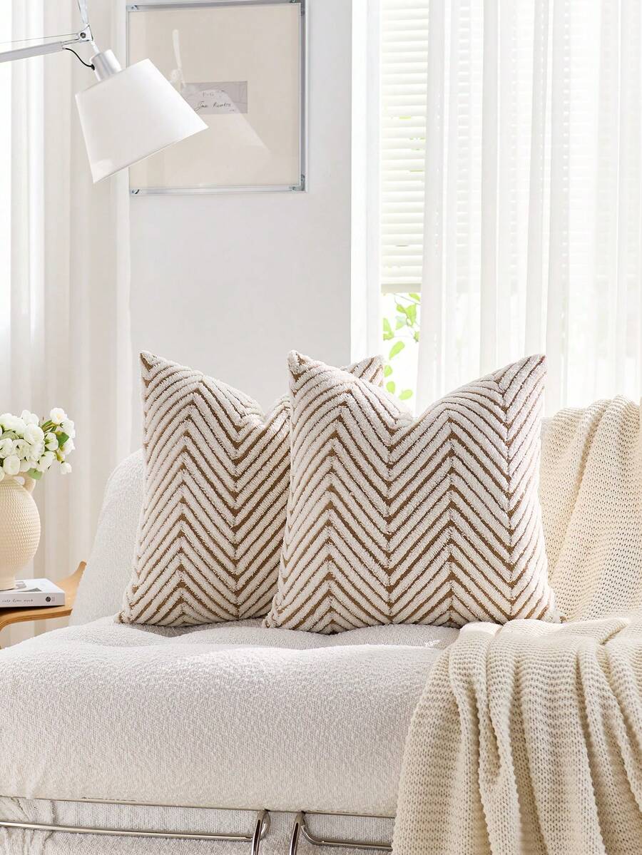 1 Vỏ gối trang trí bằng vải nhung hình học Bohemian màu nâu và trắng (Không bao gồm ruột gối), Mặt sau bằng vải nỉ, Vỏ gối vuông, Trang trí gối cho nhà ngày lễ, Chất liệu vải nhung mềm mại và thoải mái, Trang trí hiện đại cho ghế sofa, Nhà & Phòng ngủ, Trang trí mùa thu, Trang trí mùa thu, Trang trí phòng