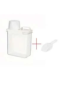 1 件大容量灰色洗衣液分配器带刻度 - 透明密封塑料容器 - 适合家庭和商业使用，一体式功能，液体洗涤剂分配器 - 白色 - 查看 13