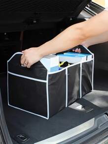 1 pezzo Organizer multifunzionale per il bagagliaio dell'auto ad alta capacità, borsa portaoggetti da viaggio, borsa per protezione degli indumenti, borsa portaoggetti per auto pieghevole e impermeabile con 3 scomparti, contenitore in tessuto non tessuto, borsa portaoggetti pieghevole e portatile, adatta per SUV, Camion, Van, Sedan