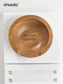 choxila 1个咖啡豆量杯、木制咖啡豆容器、带“Coffee First”字样木制咖啡勺的木制托盘、用于散装茶叶的木制茶匙 - Coffee Bean Tray - 查看 6