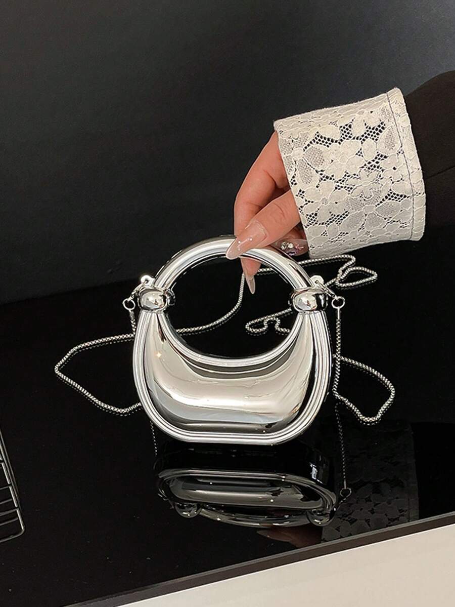 Exquisite And Fashionable Mini Handbag, Women's New Fashionable Multifunctional Acrylic Dining Bag, High-End And Fashionable Crossbody Bag - Silver - View 1