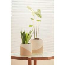 Ceramic Pots For Indoor Plants 2 Set Flower Pots 5.4 4.3 Inch With Drainage Double Color Glazed Led White And Terracotta Bottom Ceramic Planter Idea For Plant Lovers