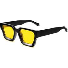 Thick Square  Retro Chunky Rectangle  Protection - C3.2 - Black / Bright Yellow - View 12