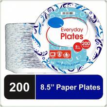 Everyday Disposable Paper Plates, 8.5", 200 Count