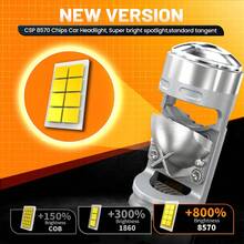 HYNBYZJ 2 件 H7 H4 LED 汽车灯 LED 投影镜头汽车灯泡 H11 汽车大灯涡轮雾灯 9005 HB3 9006 HB4 汽车配件