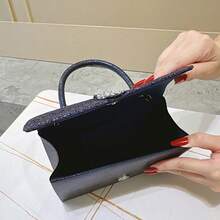 New Sparkly Glitter Evening Bag Clutch Purse For Women Rhinestones Royal Blue Clutch Bag With Handle And Silvery Chains Handbag Shoulder Bag For Party Wedding Formal Occasion Small Clutches Purse - 寶藍色 - 查看 7