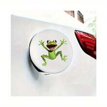 1pc Green Frog Jumping Funny Car Sticker, Suitable For Laptop, Water Bottle, Phone, Car, Truck, Van, Motorcycle, Vehicle Paint, Windows - Green - View 3