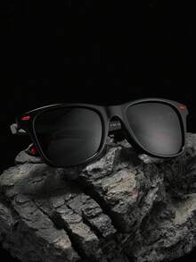 POLASUP 2pcs Polarized Lens, Classic Travel & Hiking Style Design, Driving & Fishing Polarized Lens Design, Red Design, Red Rivet With Silicone Shock-Absorbing Friction Pad, Fashion Street Fashion Glasses - 1*khung đen/xám toàn phần+1*khung đen/phim đỏ thật (không có hộp) - Xem 9