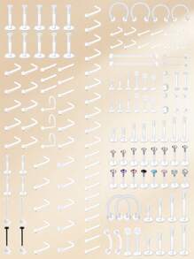 Casual Clear Piercing Retainers Bioflex Nose Rings Belly Rings Septum Eyebrow Lip Cartilage Tragus Earring Retainer Industrial Bar Plastic Piercing Jewelry For Work, Clear Nose Studs Clear Nose Rings For Work Clear Nose Piercing Plastics Nose Retainer Nose Ring Spacers Nose Rings Retainer Septum Retainer Clear Lip Rings Plastic Earrings Studs - Clear - View 12