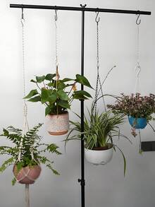 6 件悬挂植物链，黑色植物链，悬挂花篮链，用于悬挂花盆篮套件，带挂钩，用于喂鸟器风铃，室内外装饰，标牌，派对，家居，花园悬挂，万圣节，圣诞节，生日装饰悬挂配件 - 黑色 - 查看 2