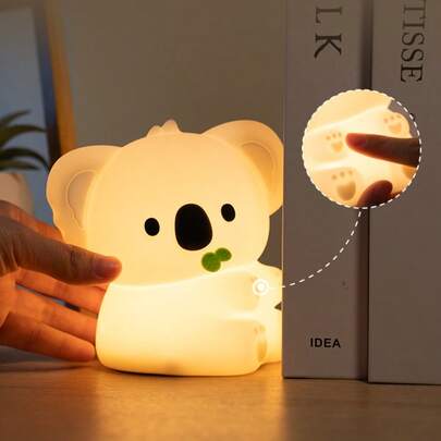 Koala Bedside Lamp - Adjustable Brightness And Color, Soft Silicone Touch Control Rechargeable Lamp, Suitable For Bedroom Sleep And Fun Gift