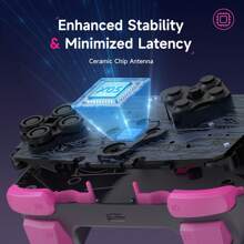 EasySMX X05 多平台游戏控制器，带霍尔效应操纵杆，三模式连接，兼容 PC/Android/IOS/NS/平板电脑，适用于黑神话悟空 - 黑紅色 - 查看 11