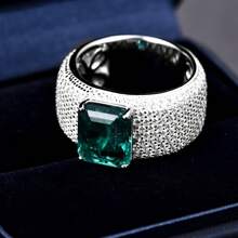 Dissoo 1pc 2025 New 925 Sterling Silver Luxury Cubic Zirconia Wide Band Ring, Women Jewelry Ring, Suitable For Summer, Mother's Day Gift, Graduation Gift, Beach Party, Banquet, Gift For Companion, Back To School Gift