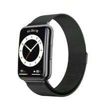 1pc Men Women Fashion Luxurious Metal Magnetic Strap Compatible With Huawei Smart Wristbands Fit 1/Fit 2/Fit 3/Fit 4 Wristband Bracelet Compatible With HuaWei Series Fit 1 2 3 4 Strap Accessories