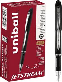 -Ball 74396PP - Recambio para bolígrafo de punta redonda (1.0 mm), Punta gruesa, Negro, 12-Count - Tinta negra, punta gruesa - Ver 11