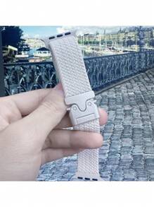 1-Piece Nylon Elastic Strap For Apple Watch – Adjustable Parachute Buckle, Quick Release Solo Loop Band – Fits 38mm 40mm 41mm 42mm 44mm 45mm 46mm 49mm (Series 10/9/8/7/6/5/4/3/SE/Ultra) – Unisex Sport Strap For Men & Women