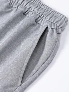 3 件男士夏季松紧腰抽绳口袋字母图案短裤，适合度假、海滩、户外运动、慢跑