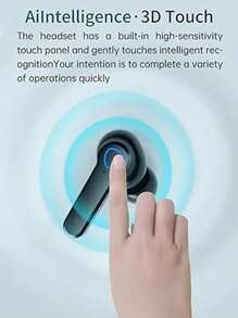 Espejo inalámbrico y portátil con auriculares, control táctil, a prueba de ruido, auriculares duales con iluminación LED y linterna