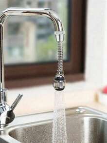 1 件厨房水龙头延长器，带防溅旋转喷雾器，适用于厨房/浴室/卫生间通用水槽，带水压增压器外部接头，具有两种可调节模式和更长的设计 - 中長款2模式軟管銀色大頭 - 查看 10