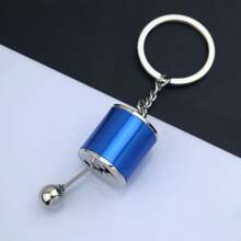 1 pieza Llavero creativo con diseños multicolor de partes de automóvil como turbina, pistón, llanta, palanca de cambios, volante, rotor, disco de freno, amortiguador, boquilla de combustible, bujía, junta del motor, aerógrafo, una llave especial, que refleja la cultura de modificación de automóviles, un regalo en forma de llavero