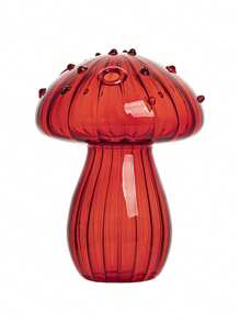 1 Dopamine-Colored Mushroom Glass Vase, Suitable For Green Plant Flower Arrangement, Home Decoration Vase, Wedding Flower Arrangement Vase, Table Decoration