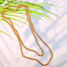 1pc 1.5m Long Crystal Beads Knotted Multi-Layer Simple Daily Wear Necklace For Women