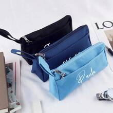 1pc Customized Personalized Pencil Case, Customized Text, Letter Combination Pencil Case, Father's Day Gift, School Supplies, Pencil Case With Zipper, Father's Gift, Final Gift, Student Gift, Large-Capacity Stationery Bag, Student Pencil Case, Unisex, Back-To-School Gift, Personalized Pencil Case, Multifunctional, Waterproof, Decorative, Reusable, Colorful, Retro, Cute, Modern, - Multicolor - View 3