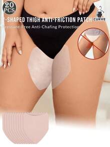 20pcs(Anti-Friction Stickers + Flower Nipple Stickers) Extra Large Plus Size Inner Anti-Friction Leg Covers For Men And Women, Elastic Thigh Protector To Prevent Chafing And Friction, Anti-Chafing Stickers For Thigh, Walk With No Chafing, Invisible Inner Thigh Friction Protection, Suitable For All Seasons