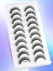 10 Cặp Lông Mi Giả 3D Ngắn Tự Nhiên Có Thể Tái Sử Dụng, Dây Trong Suốt Thủ Công, Lông Mi Sọc Xoăn Mềm Nhẹ, Thích Hợp Cho Trang Phục Hàng Ngày, Câu Lạc Bộ, Công Sở Cho Nữ Lông Mi Giả, Lông Mi Giả, Lông Mi Giả - Lông mi Criss Cross - Xem 6