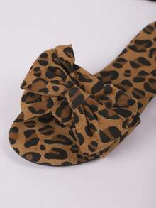 2024 Summer New Fashion Bow Slippers For Women, Vacation Style Soft Bottom Plus Size Beach Slippers - Solid Leopard Print - View 9