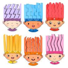 1pc/4pcs/19pcs/27pcs/133pcs Funny Little Hairstylist Paper Cutting Set, Handmade Game Props, Color Matching Training Tools, Creativity & Imagination Booster, Hobby Cultivation, DIY Fine Motor Skills Practice Origami Toy, Homemade Art Supplies Kit, Student Handcraft Small Gift/Birthday Gift/Learning Gift/Holiday Gift, Cultivate And Improve Hands-On Ability, Learning Ability
