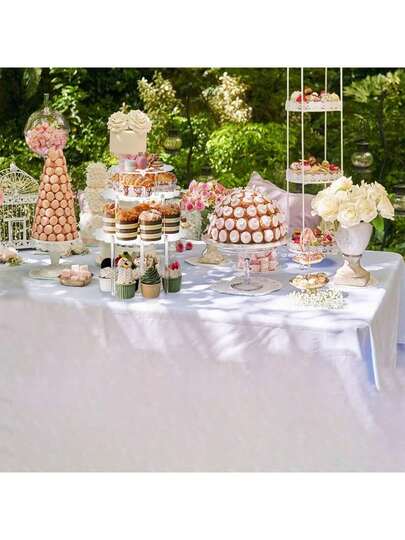 3pcs Acrylic Cake Stand, Cupcake Stand, Dessert Display Rack, Suitable For Bakery, Appetizers, Birthday Wedding Party, Baby Shower, Flower Shaped