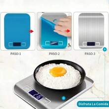 USB Rechargeable Digital Kitchen Scale, 10Kg/1G Precision Kitchen Scale, Stainless Steel Digital Kitchen Scale With LCD Display, Tare Function (Batteries Included) - 銀色 - 查看 3