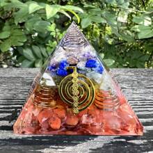 Boho Resin Geometric Pyramid Decor Large 6.5cm - Aesthetic Crystal Obelisk Shelf Decor, Zen Office Ornament, Spiritual Gift For Women Men,Nique Gift Idea For Housewarming Office Desk Display